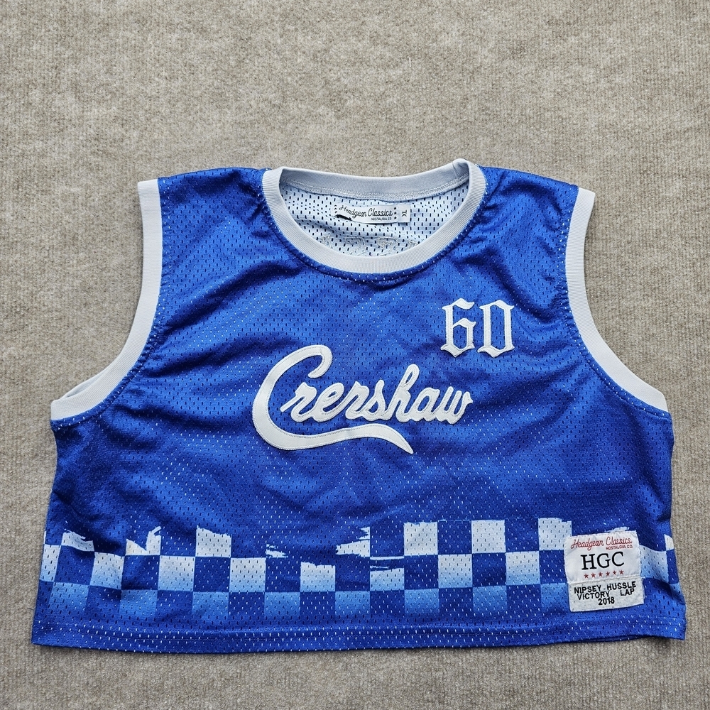 Nipsey Hussle Crenshaw Cropped Jersey XL Headgear Classics Victory Lap 60 Blue